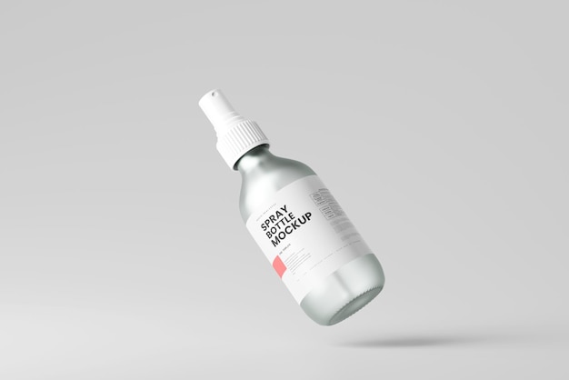 Maquete de frasco de spray de vidro fosco