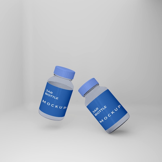 Maquete de frasco de suplemento 3d