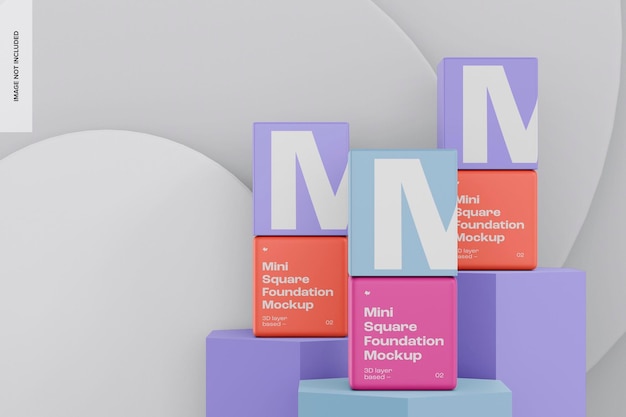Maquete de Fundações Mini Quadradas