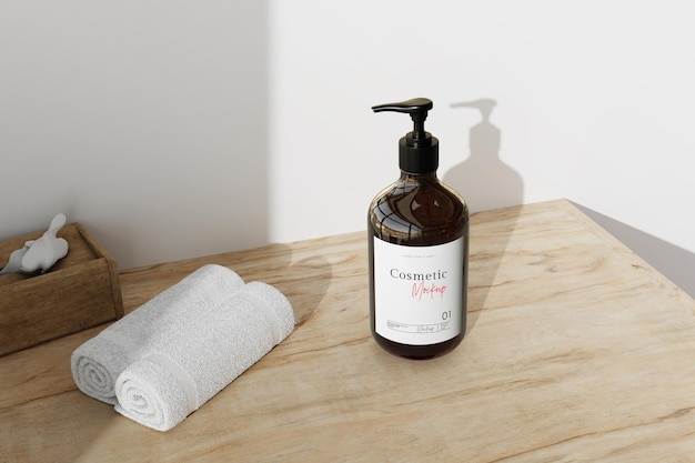 Maquete de garrafa cosmética