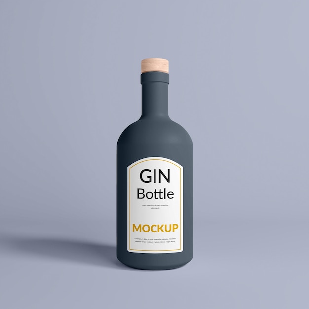 Maquete de garrafa de Black Gin Premium Psd