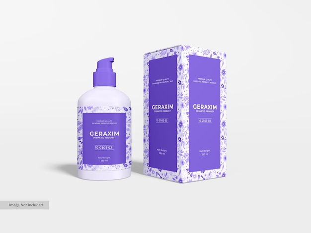 Maquete de garrafa de bomba de creme cosmético para a pele