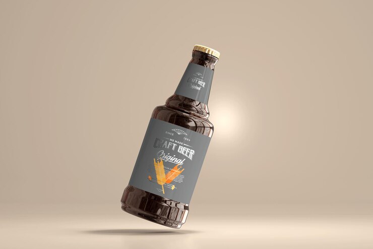 Maquete de garrafa de cerveja
