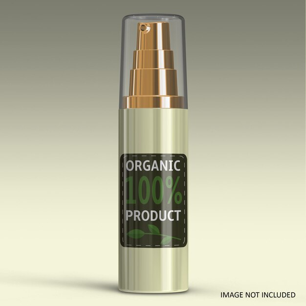 PSD maquete de garrafa de cosméticos sem ar para o seu design de produto