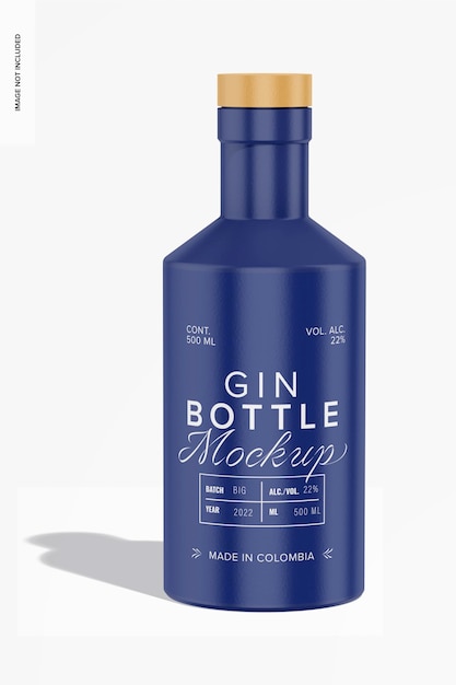 Maquete de Garrafa de Gin 500 ml Vista Frontal