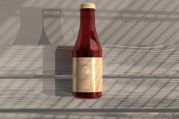 Maquete de garrafa de ketchup ou molho