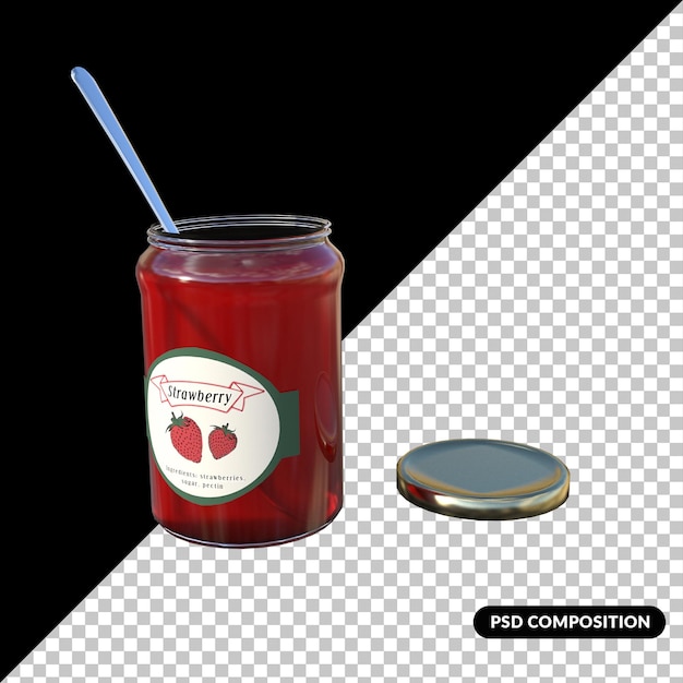 Maquete de garrafa de morango isolado PSD premium