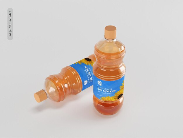 PSD maquete de garrafa de óleo de girassol