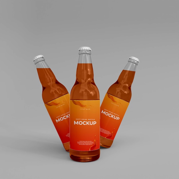 Maquete de garrafa de refrigerante 3D