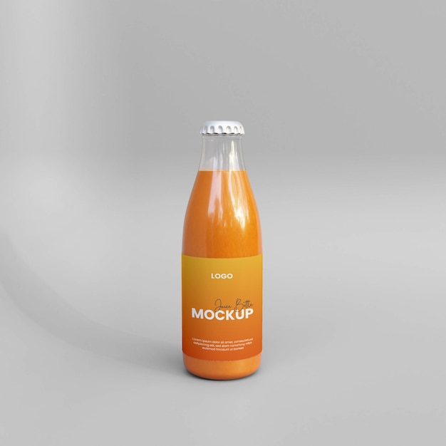 Maquete de garrafa de suco de vidro 3D