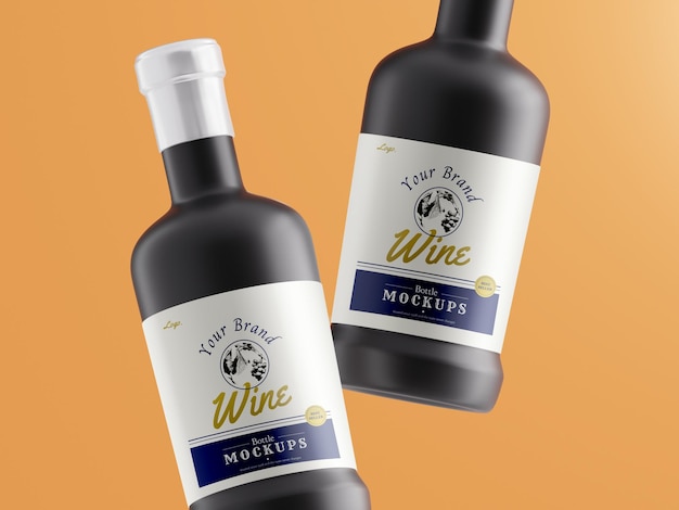 Maquete de garrafa de vinho PSD