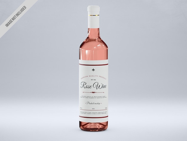 Maquete de garrafa de vinho rosa