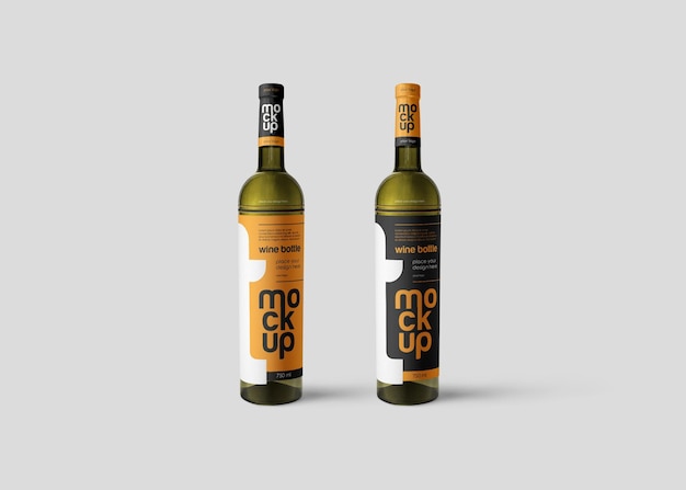 Maquete de garrafa de vinho