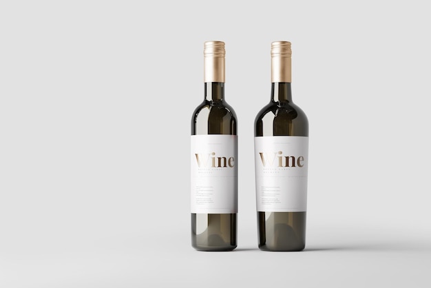 Maquete de garrafa de vinho