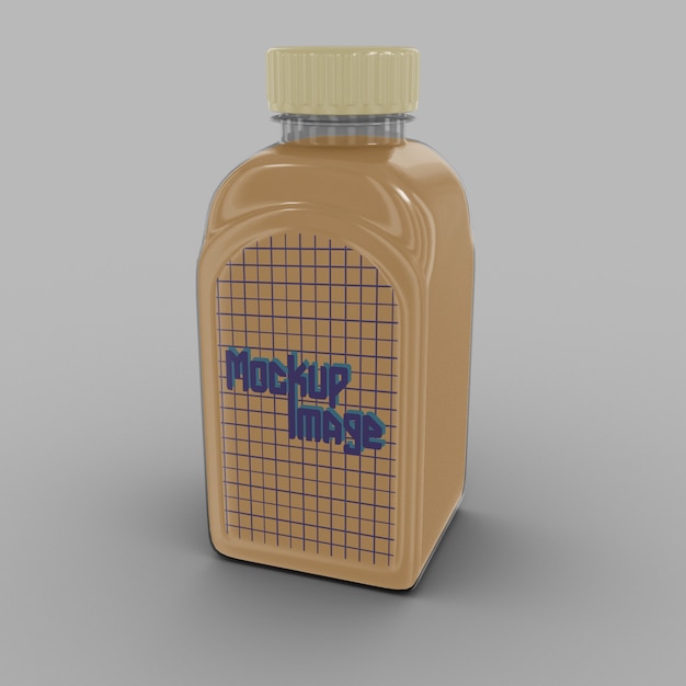 PSD maquete de garrafa quadrada transparente isolada