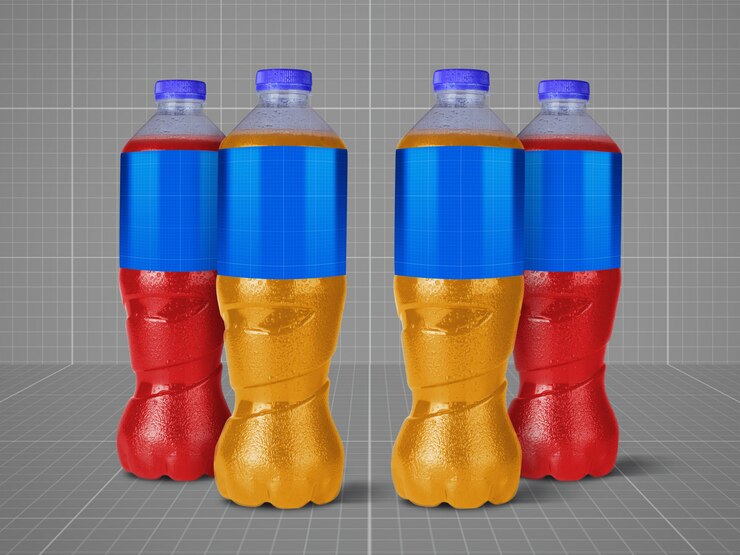 PSD maquete de garrafas de suco