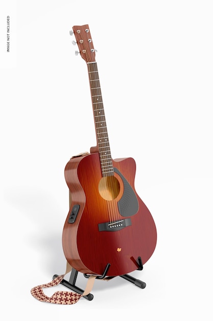 Maquete de guitarra eletroacústica, vista direita