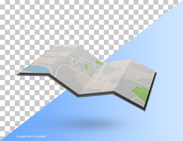 PSD maquete de ícone de mapa 3d. maquete de mapa