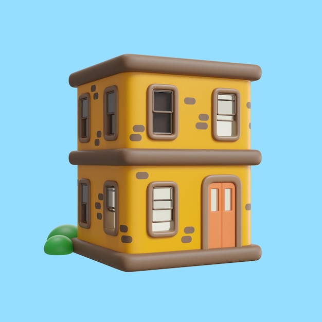 Maquete de ícone imobiliário tridimensional