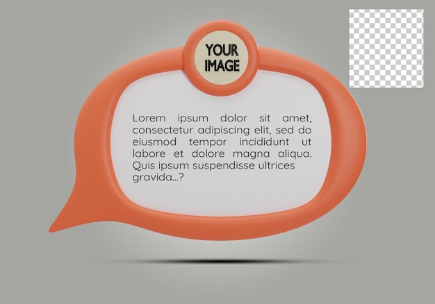 PSD maquete de interface de engajamento de bolha laranja 3d