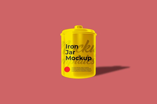 Maquete de jarra de ferro amarelo 3d