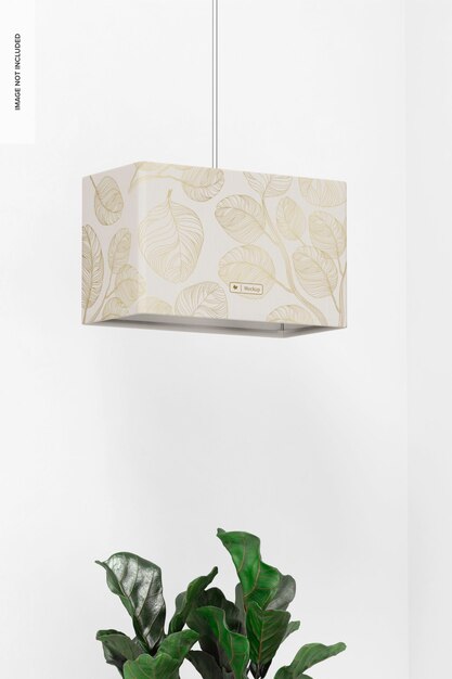 PSD maquete de lâmpada pendente retangular, com plantas