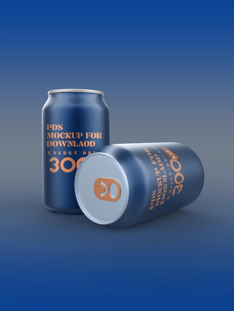 maquete de lata de refrigerante 300ml