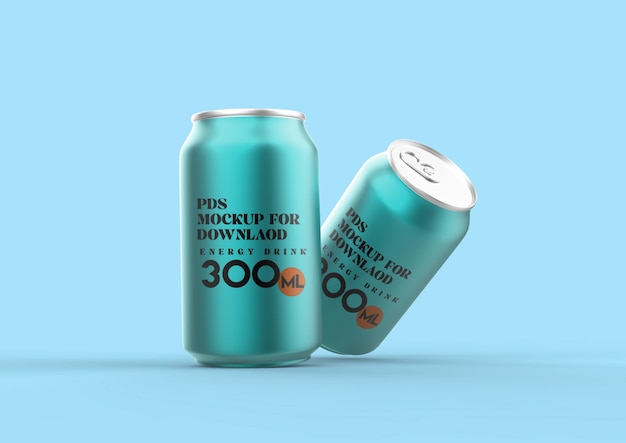 maquete de lata de refrigerante 300ml