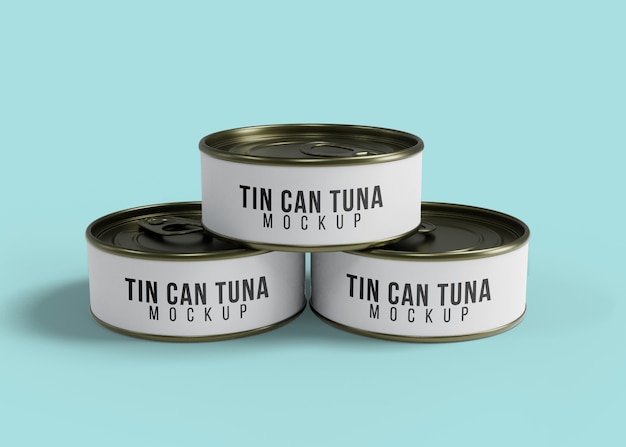 PSD maquete de latas de atum