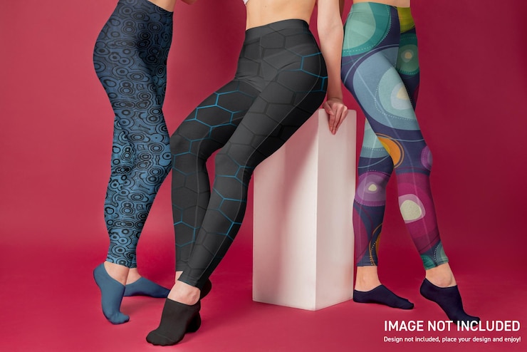 PSD maquete de legging de três meninas