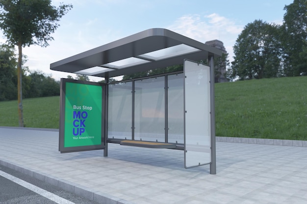Maquete de letreiro de parada de ônibus