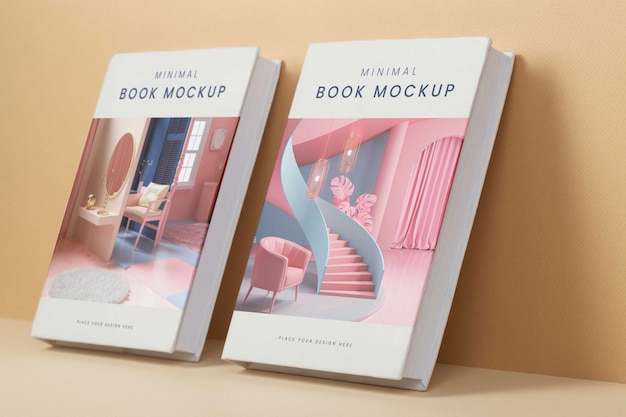 Maquete de livro com design minimalista