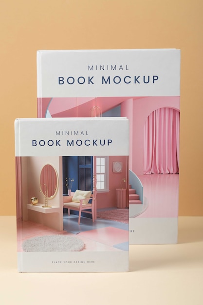 Maquete de livro com design minimalista