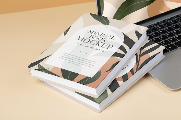 Maquete de livro com design minimalista