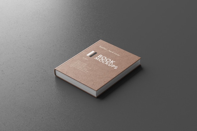 Maquete de livro de capa dura de couro