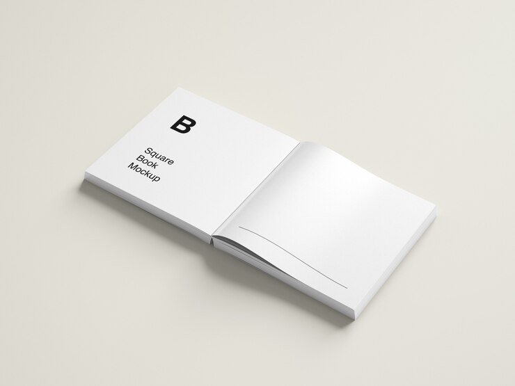 PSD maquete de livro quadrado aberto moderno