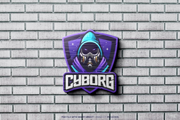 maquete de logotipo 3d esport psd