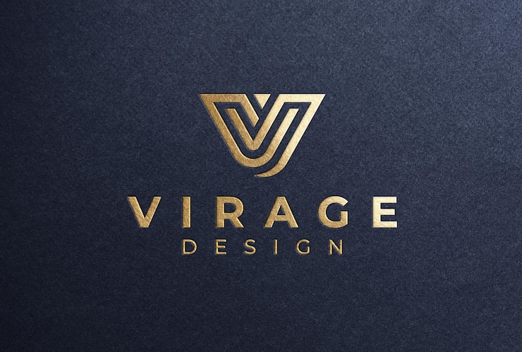 Maquete de logotipo com estampagem de folha de ouro em papel preto