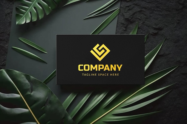 PSD maquete de logotipo de cartão de luxo com efeito de impressão de folha dourada