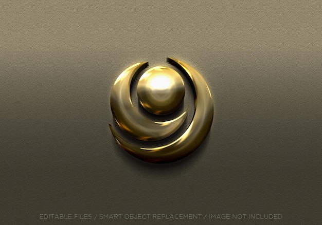 PSD maquete de logotipo de cromo dourado