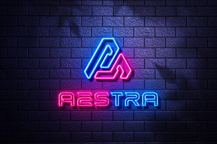 PSD maquete de logotipo de efeitos de luz neon
