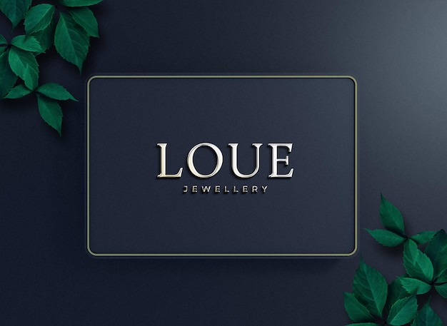 Maquete de logotipo de luxo em relevo
