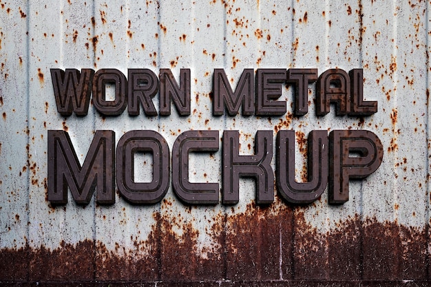 Maquete de logotipo de metal desgastado industrial