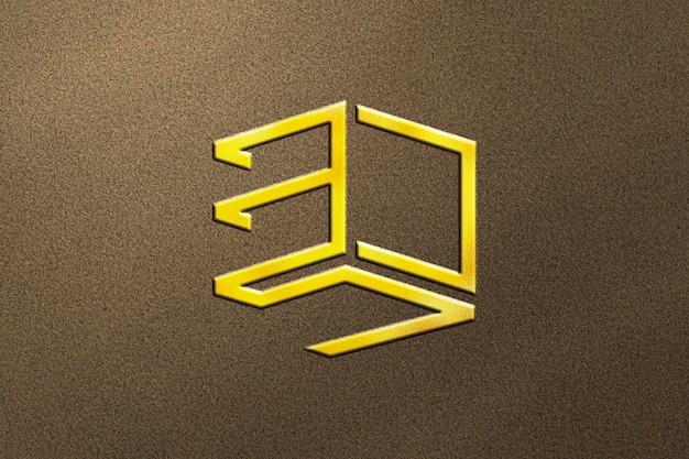 Maquete de logotipo de ouro em plano de fundo texturizado