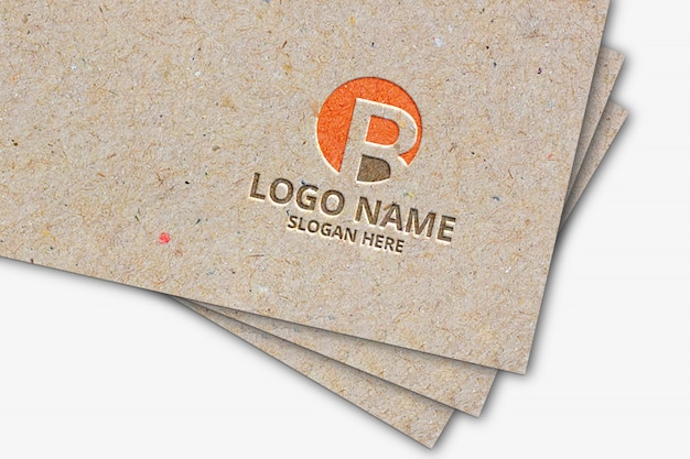 Maquete de logotipo de papel pardo