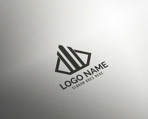 Maquete de logotipo de papel realista 3D moderno