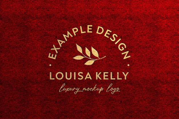 Maquete de logotipo dourado de luxo na textura de papel