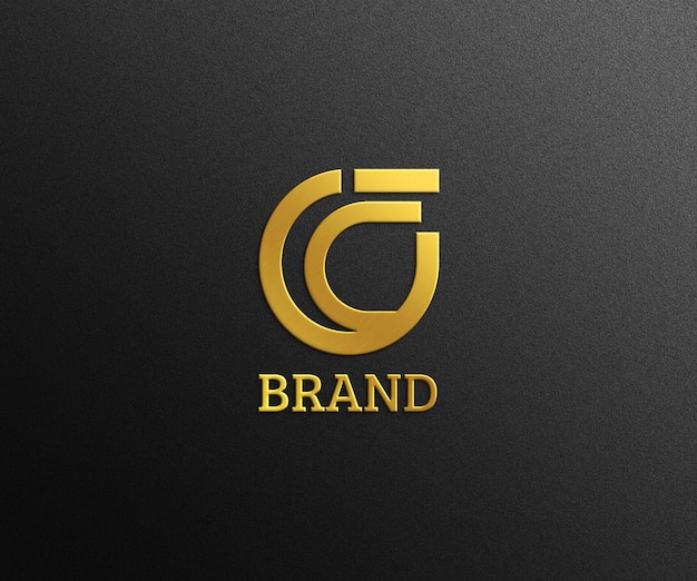 Maquete de logotipo dourado de luxo