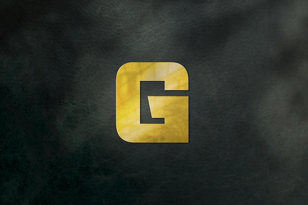 Maquete de logotipo dourado