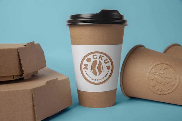 Maquete de logotipo em copo de papel
